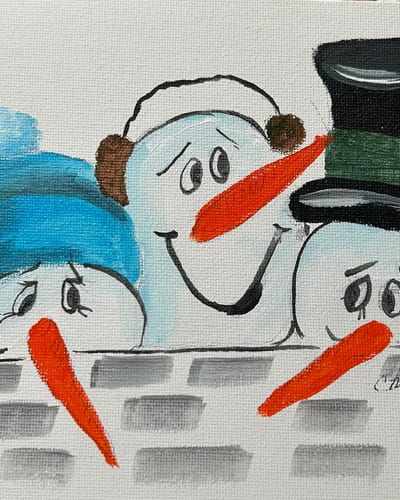 Acrylic Snowman Trio #2