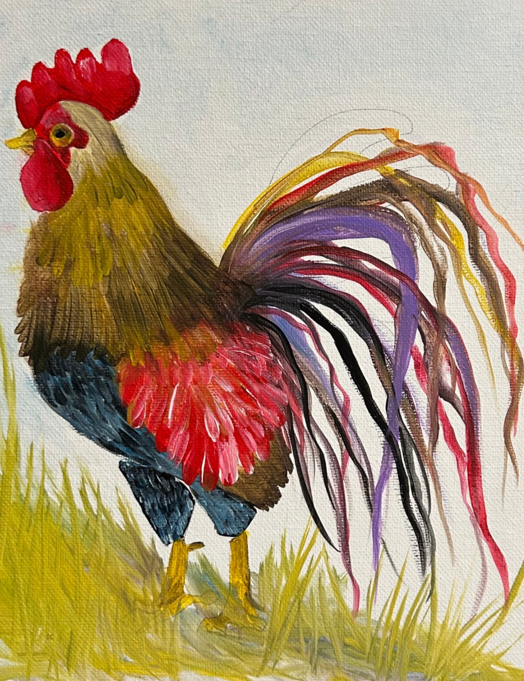 Acrylic Rooster Original Work